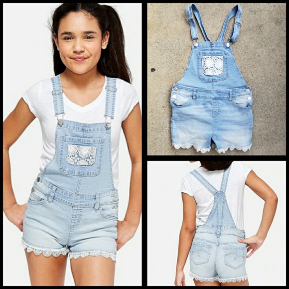 denim overall shorts girls